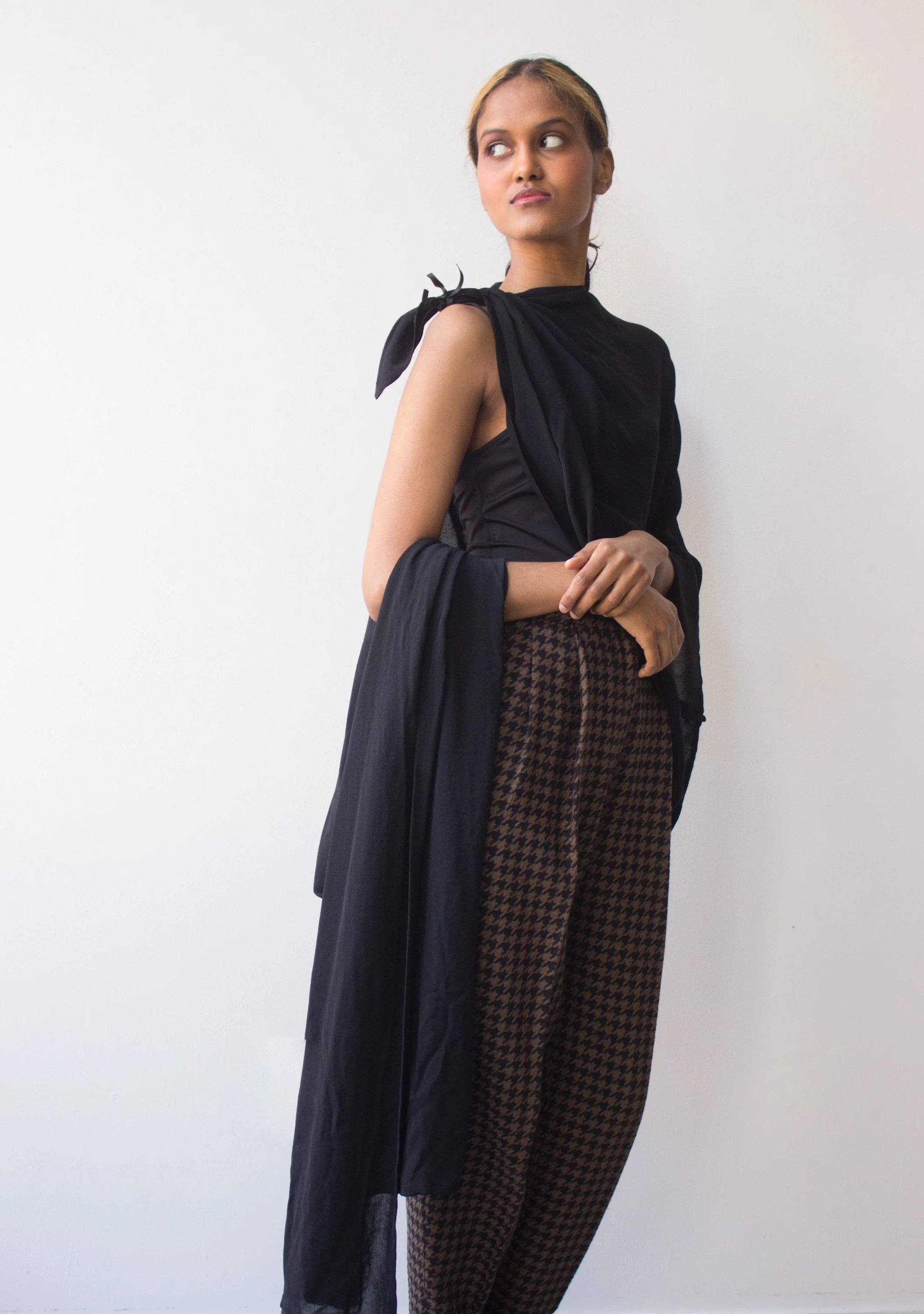 Y2K Yohji Yamamoto Black Crepe Asymmetrical Single Sleeve
